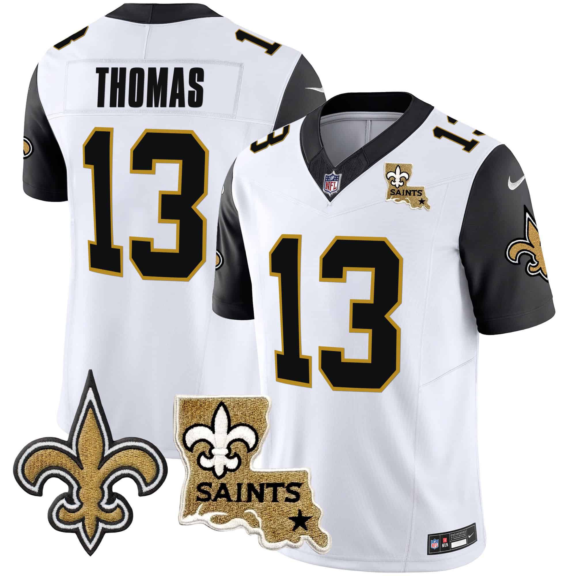 Men New Orleans Saints 13 Thomas White 2024 Nike Vapor Limited NFL Jersey style 2